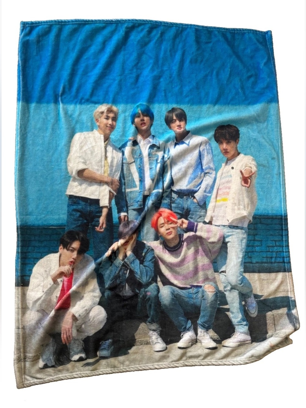 BTS K-Pop Fleece Throw Blanket 40x50" Boy With Luv Era